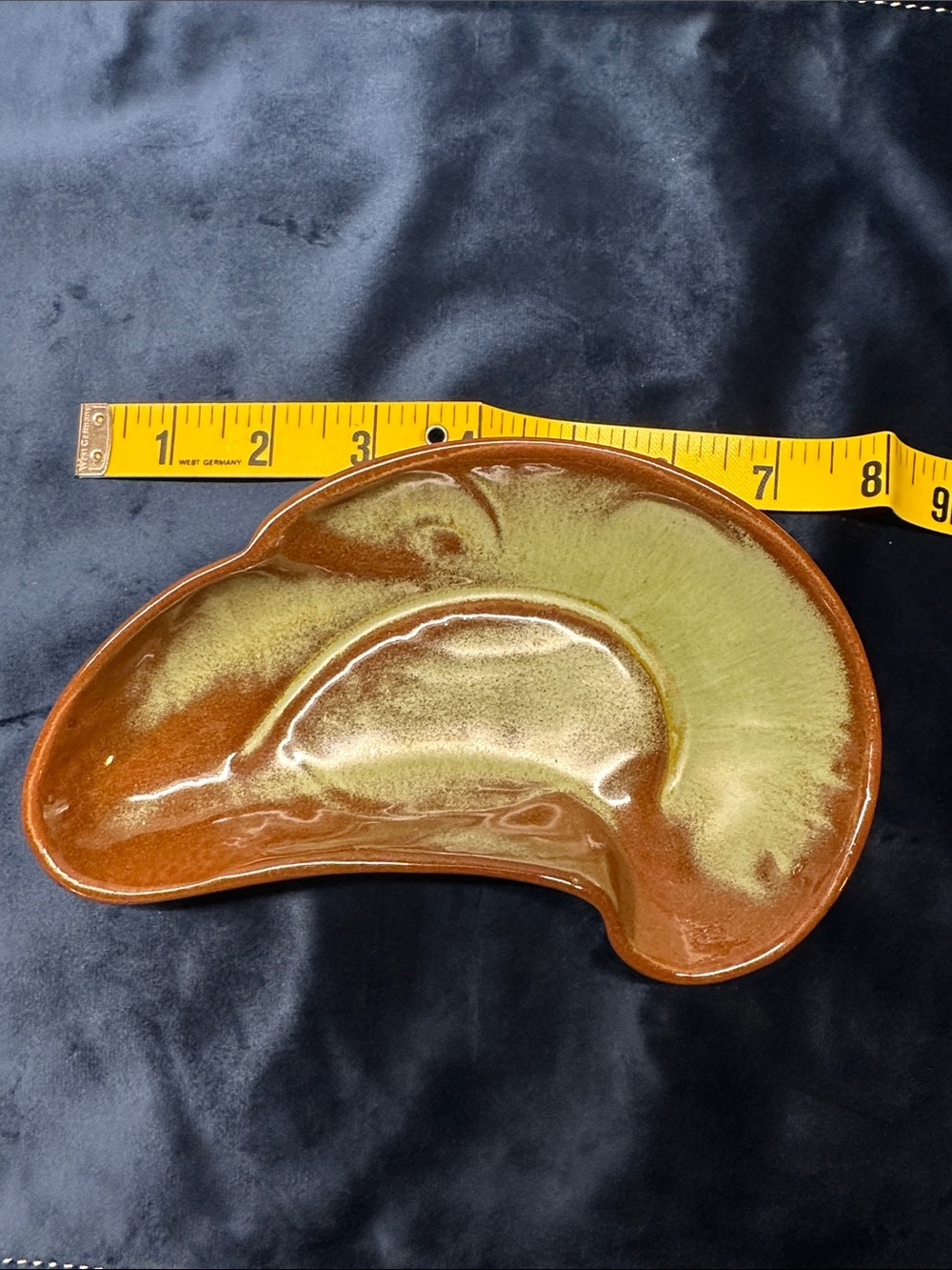 Frankoma Pottery Green glazed bone dish/tray